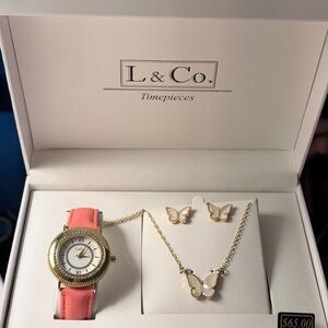 Women's Pink and Gold Watch Set